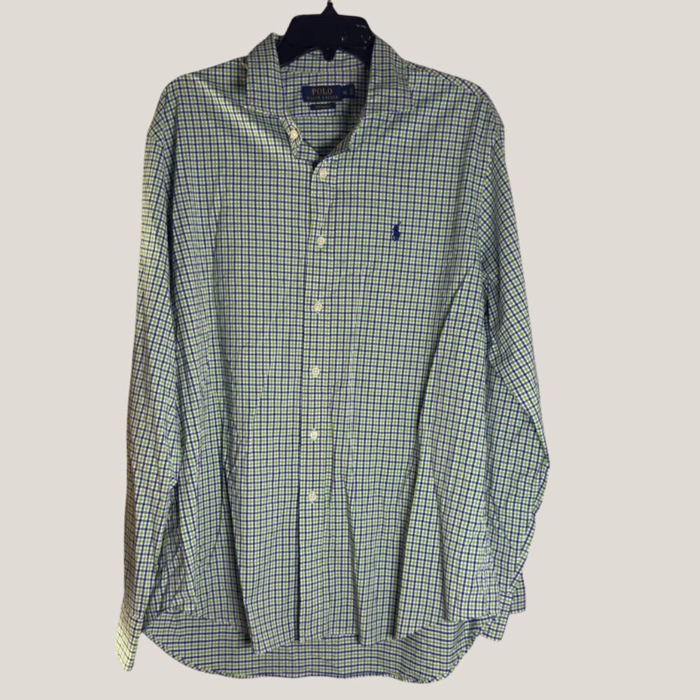 Polo Ralph Lauren Men's Performance Fit Long Sleeve Check Button-Down Shirt, XL